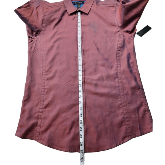 International Concepts Mens Iridescent Red Blue Long Sleeve Button Up Shirt M - Picture 10 of 13